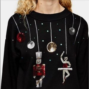 Nutcracker Holiday Black Sequin Sweater 